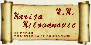 Marija Milovanović vizit kartica